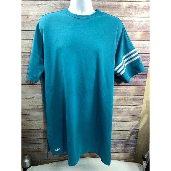 adidas Originals Adicolor Neuclassics Tee Dress Blue Large 23'x37' - Picture 1 of 11